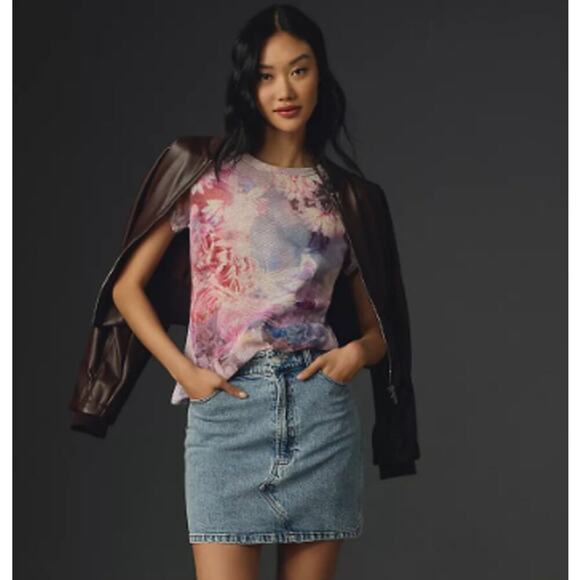 Anthropologie Pilcro Mesh Ringer Tee Size XS NWT - Picture 2 of 5